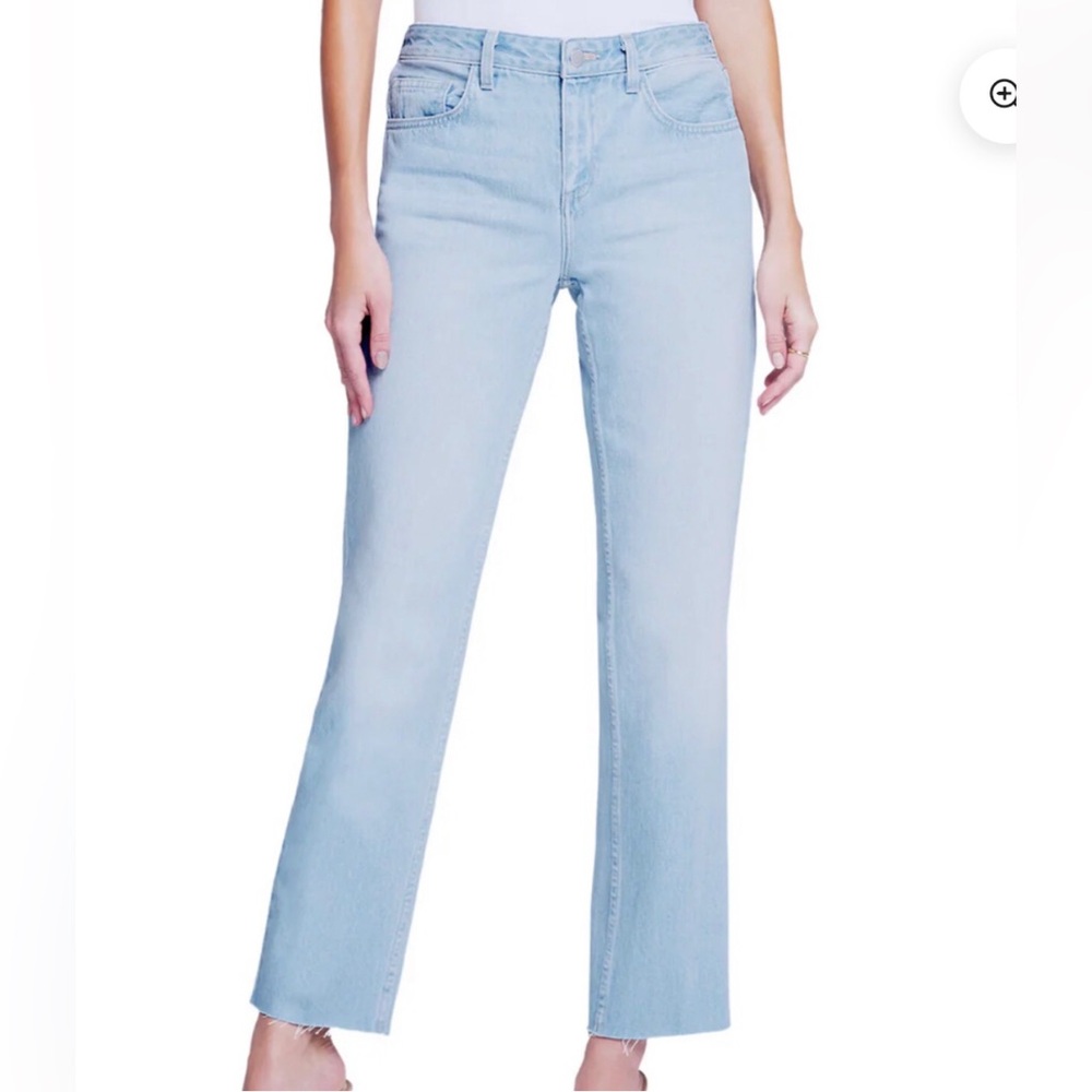 L'AGENCE Straight Leg Low Rise Raw Hem Jeans Panama Wash Women's 26 Made in USA